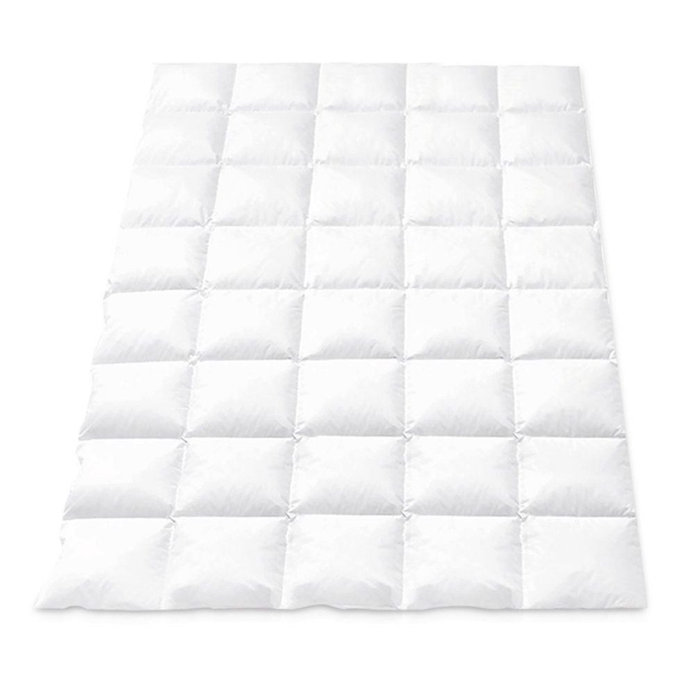 700GSM Duck Down Feather Quilt, Single Size Winter Doona, White Cotton