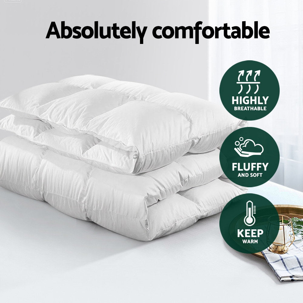 700GSM Duck Down Feather Quilt Duvet Doona Winter Blanket Single