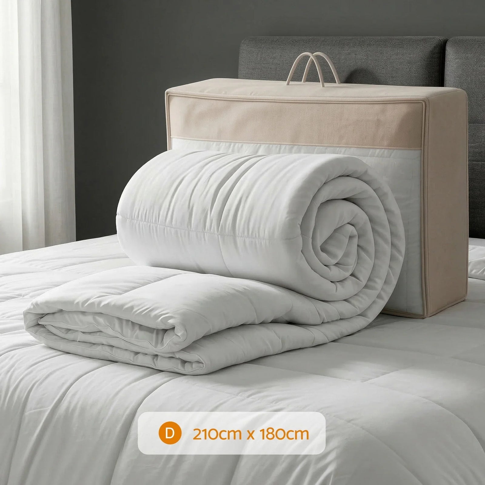 Wool Quilt 500GSM Thick Double Winter Doona Baffle Box Construction 100% Wool Filling