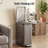 Cefito 15L Pedal Rubbish Bin Slim Carbon Steel Garbage Bin for Home Grey