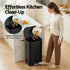 Kitchen Trash Can 40L Pedal Bins Rubbish Bin Steel with Soft Close Lid, Removable Inner Bucket, Rectangular Garbage Can Recycling Bin, Black