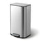 Kitchen Trash Can 40L Pedal Bins Rubbish Bin Steel with Soft Close Lid, Removable Inner Bucket, Rectangular Garbage Can Recycling Bin, Silver