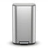Kitchen Trash Can 40L Pedal Bins Rubbish Bin Steel with Soft Close Lid, Removable Inner Bucket, Rectangular Garbage Can Recycling Bin, Silver