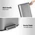Kitchen Trash Can 40L Pedal Bins Rubbish Bin Steel with Soft Close Lid, Removable Inner Bucket, Rectangular Garbage Can Recycling Bin, Silver