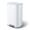 Kitchen Trash Can 40L Pedal Bins Rubbish Bin Steel with Soft Close Lid, Removable Inner Bucket, Rectangular Garbage Can Recycling Bin, White