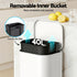 Kitchen Trash Can 40L Pedal Bins Rubbish Bin Steel with Soft Close Lid, Removable Inner Bucket, Rectangular Garbage Can Recycling Bin, White