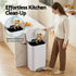 Kitchen Trash Can 40L Pedal Bins Rubbish Bin Steel with Soft Close Lid, Removable Inner Bucket, Rectangular Garbage Can Recycling Bin, White