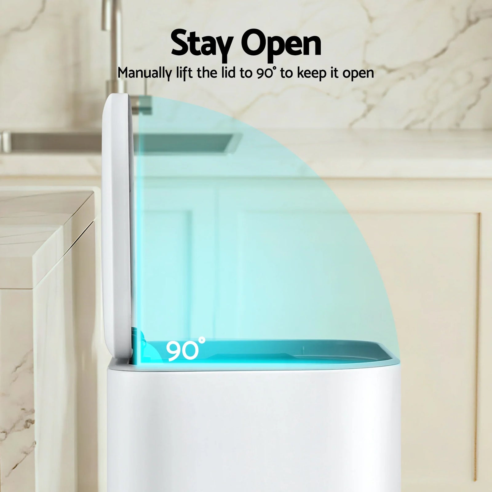 Kitchen Trash Can 40L Pedal Bins Rubbish Bin Steel with Soft Close Lid, Removable Inner Bucket, Rectangular Garbage Can Recycling Bin, White