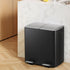 Cefito Pedal Bins Rubbish Bin Dual Compartment Waste Recycle Dustbins 40L Black