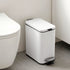 Cefito 5L Pedal Rubbish Bin Carbon Steel Rectangular Trash Can Removable Bucket White