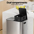 Pedal Bins Rubbish Bin Dual Compartment Waste Recycle Dustbins 60L Silver