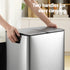 Pedal Bins Rubbish Bin Dual Compartment Waste Recycle Dustbins 60L Silver