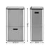 Cefito 63L Rubbish Bin 3 Compartment Stainless Steel Split Door Trash Can Silver