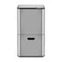 Cefito 63L Rubbish Bin 3 Compartment Stainless Steel Split Door Trash Can Silver
