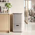 Cefito 63L Rubbish Bin 3 Compartment Stainless Steel Split Door Trash Can Silver
