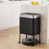 Cefito 40L Stainless Steel Kitchen Rubbish Bin Press Top Lid on Wheels Black