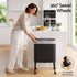 Cefito 40L Stainless Steel Kitchen Rubbish Bin Press Top Lid on Wheels Black