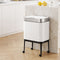 Cefito 40L Stainless Steel Kitchen Rubbish Bin Press Top Lid on Wheels White