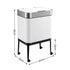 Cefito 40L Stainless Steel Kitchen Rubbish Bin Press Top Lid on Wheels White