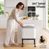 Cefito 40L Stainless Steel Kitchen Rubbish Bin Press Top Lid on Wheels White