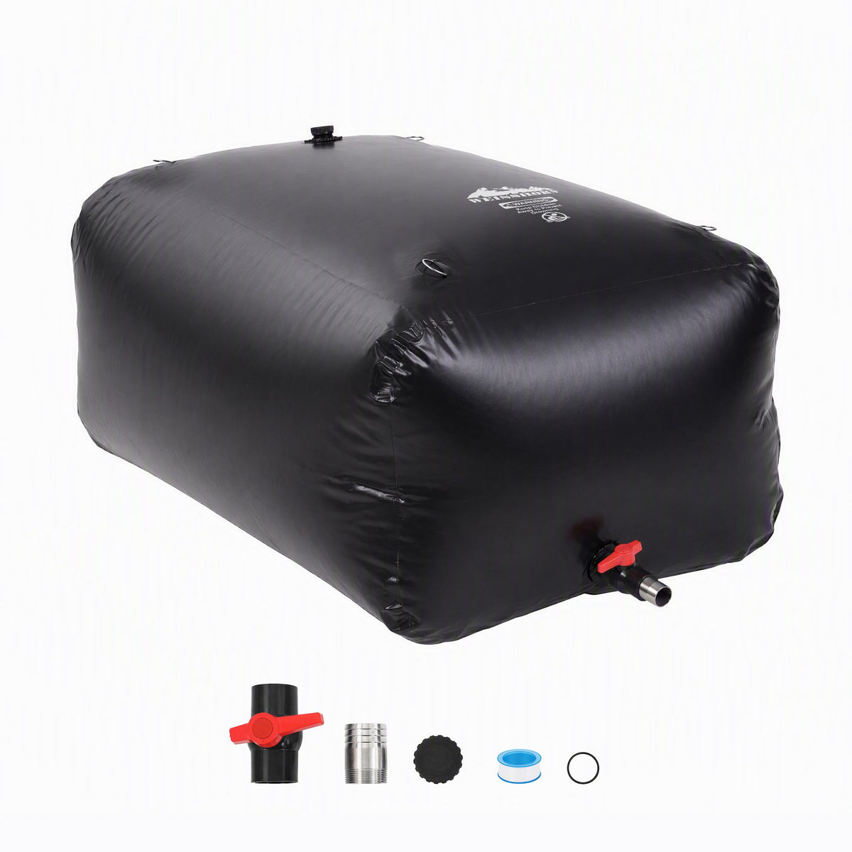 Weisshorn 1000L Collapsible Water Bladder, Portable PVC Rainwater Tank, Black