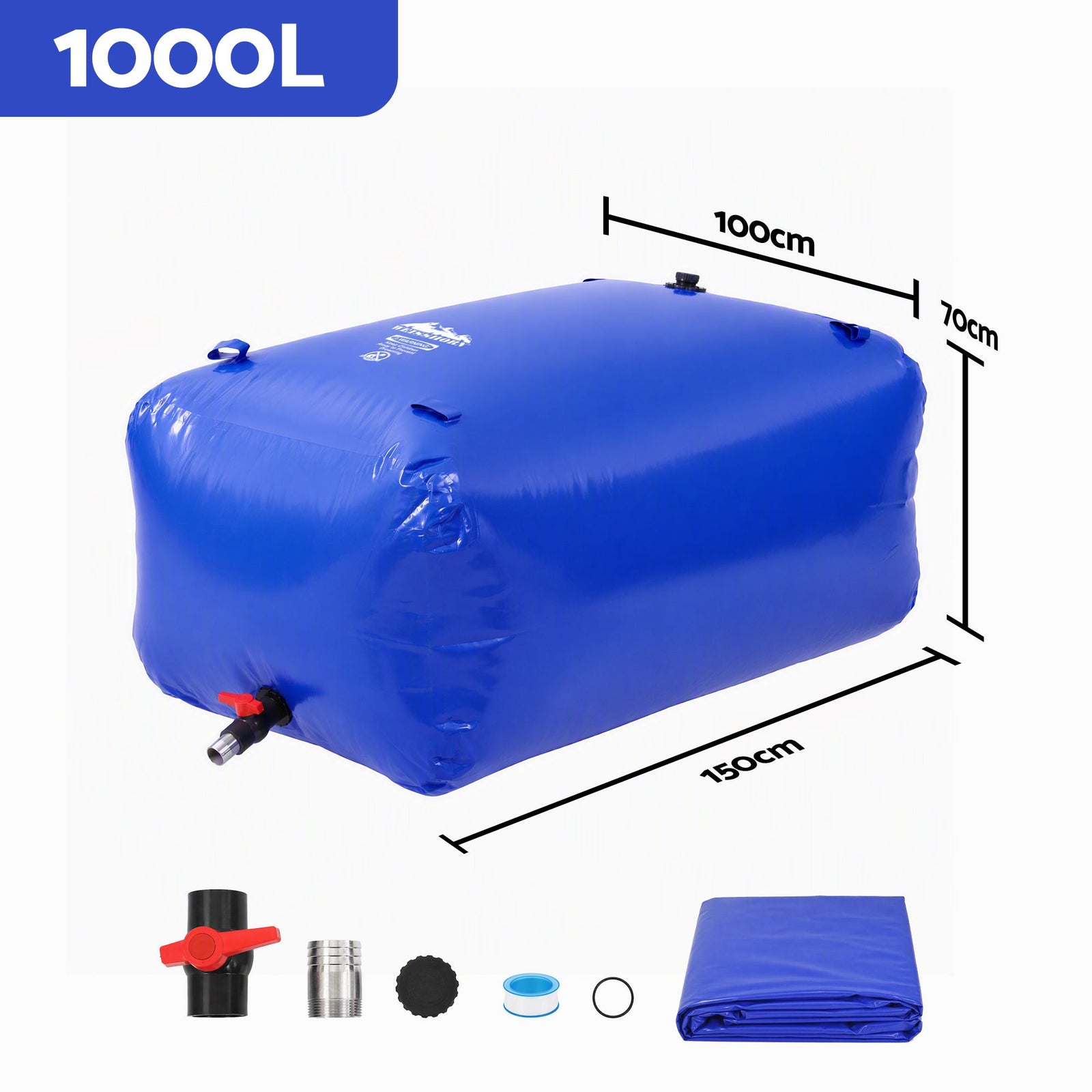 1000L Water Bladder Bag Portable Large Storage Tank Container Camping Outdoor