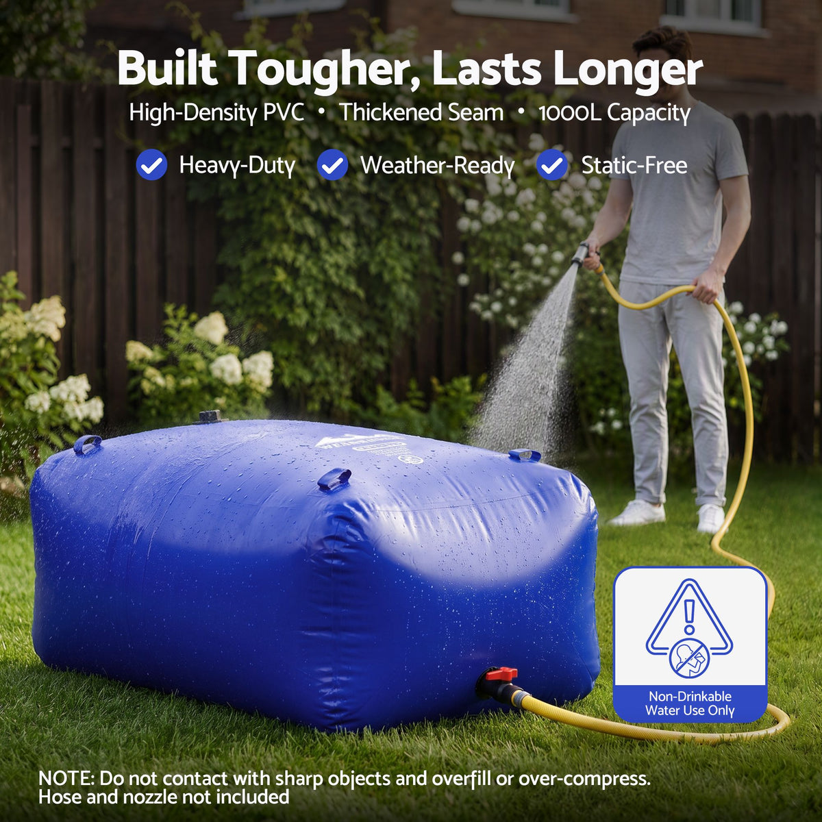 1000L Water Bladder Bag Portable Large Storage Tank Container Camping Outdoor