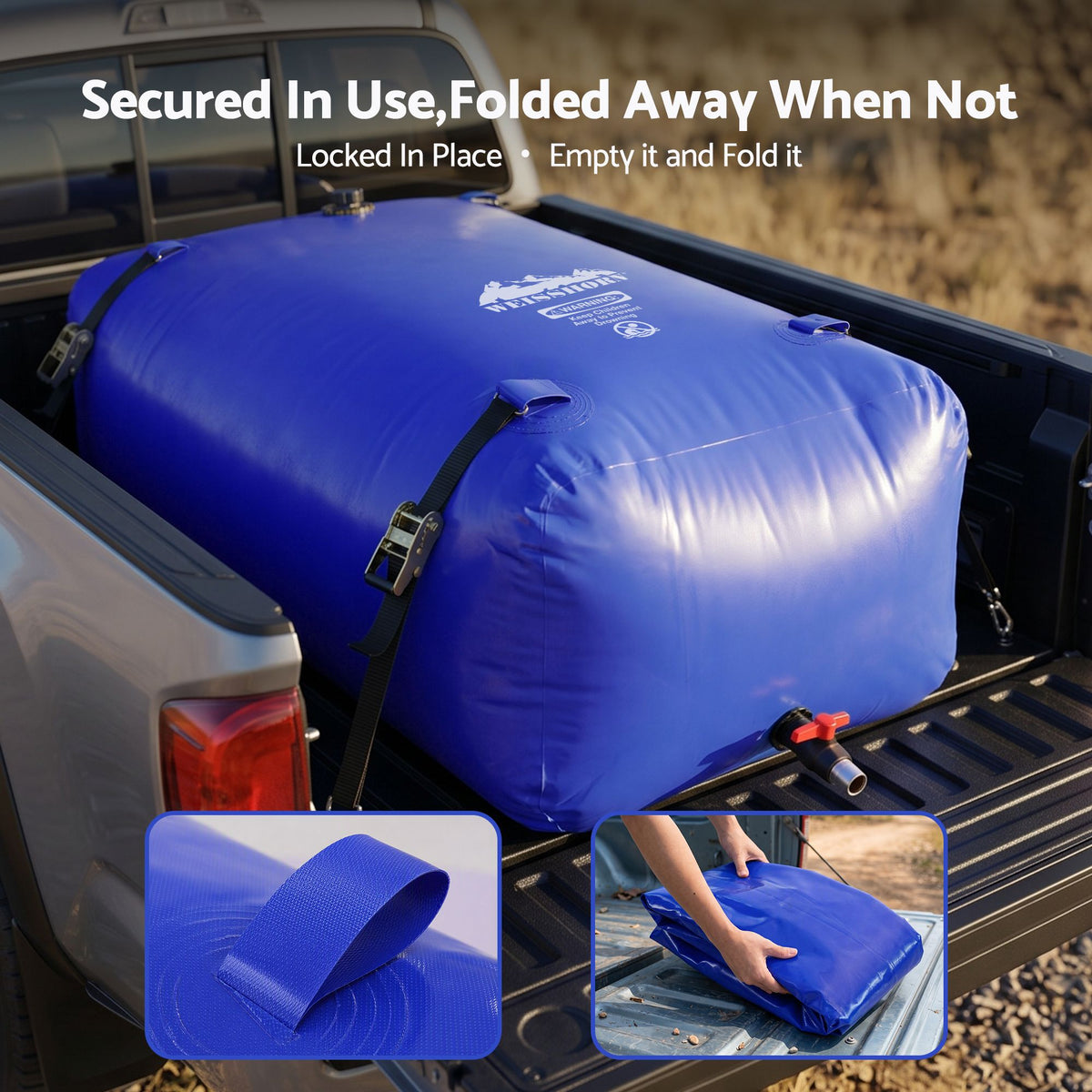 1000L Water Bladder Bag Portable Large Storage Tank Container Camping Outdoor