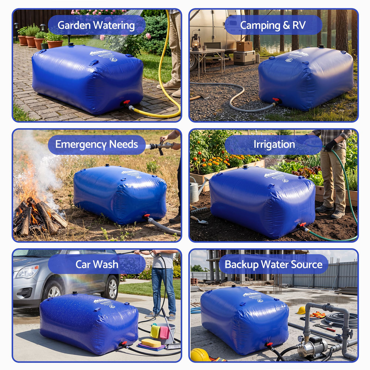 1000L Water Bladder Bag Portable Large Storage Tank Container Camping Outdoor