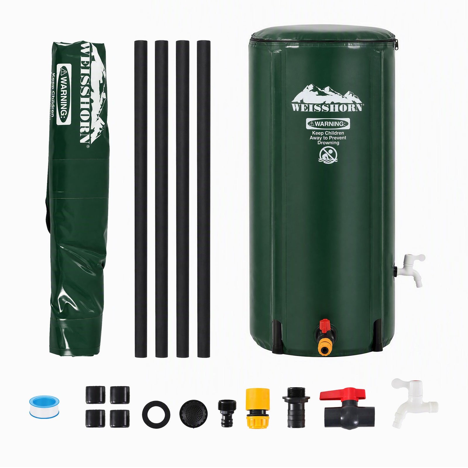 100L/22Gal Collapsible Rain Barrel PVC Water Tank Collection Storage for Garden Irrigation