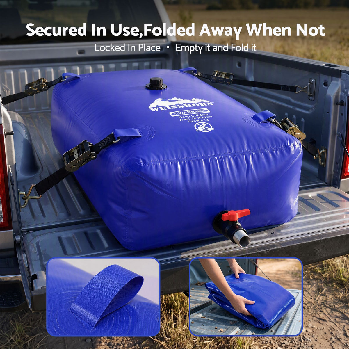 Weisshorn 240L Water Bladder Bag Portable Large Storage Tank Container Camping Outdoor