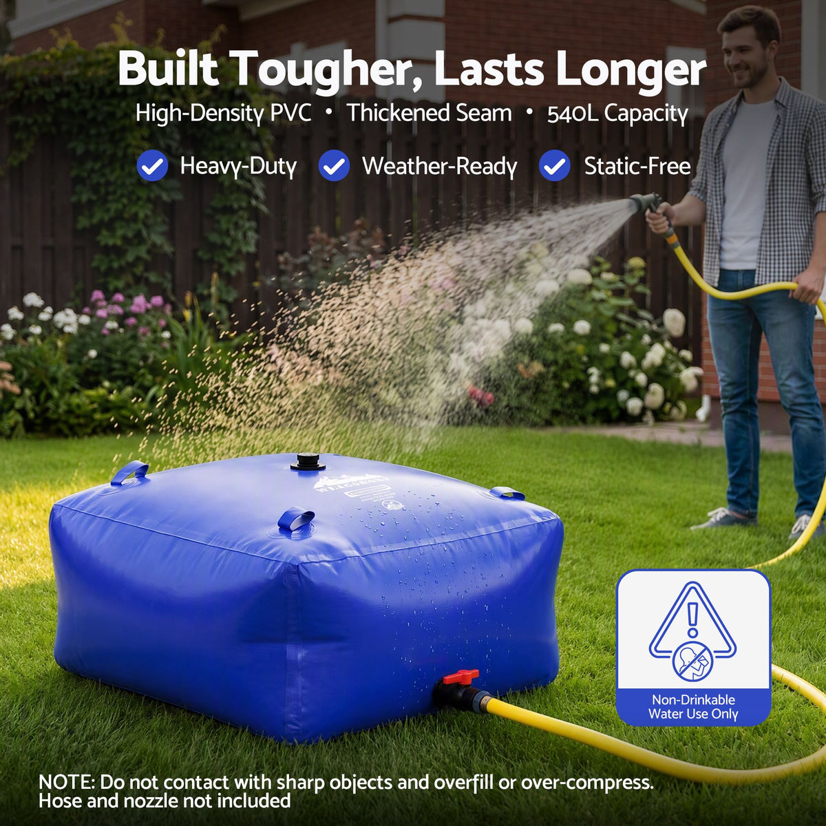 540L Water Bladder Bag Portable Large Storage Tank Container Camping Outdoor