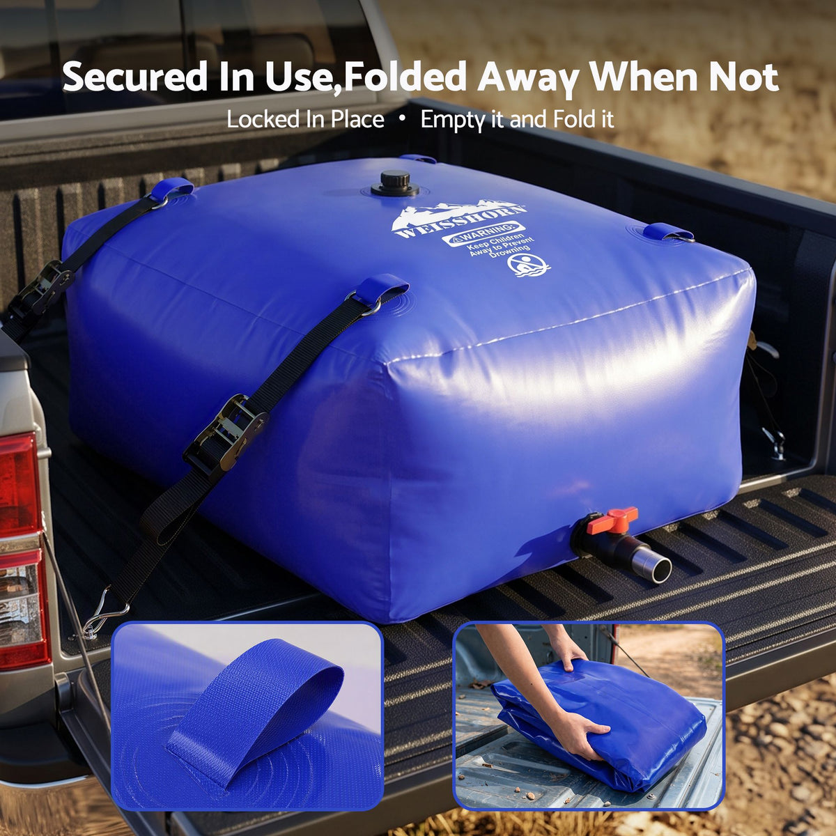 540L Water Bladder Bag Portable Large Storage Tank Container Camping Outdoor