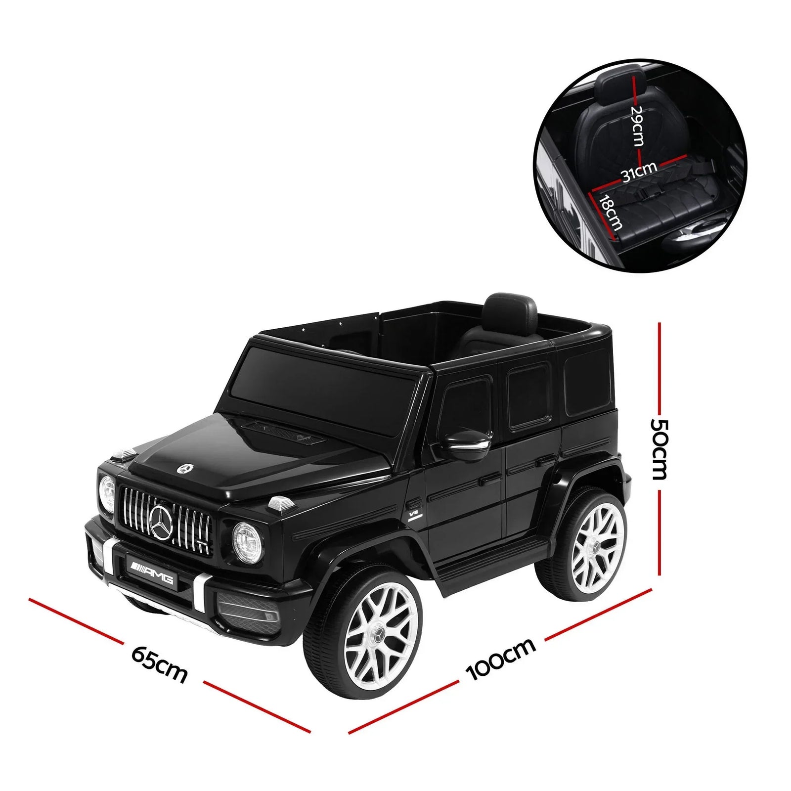 Kids Mercedes-Benz AMG G63 Ride On Car 12V Licensed Remote Black