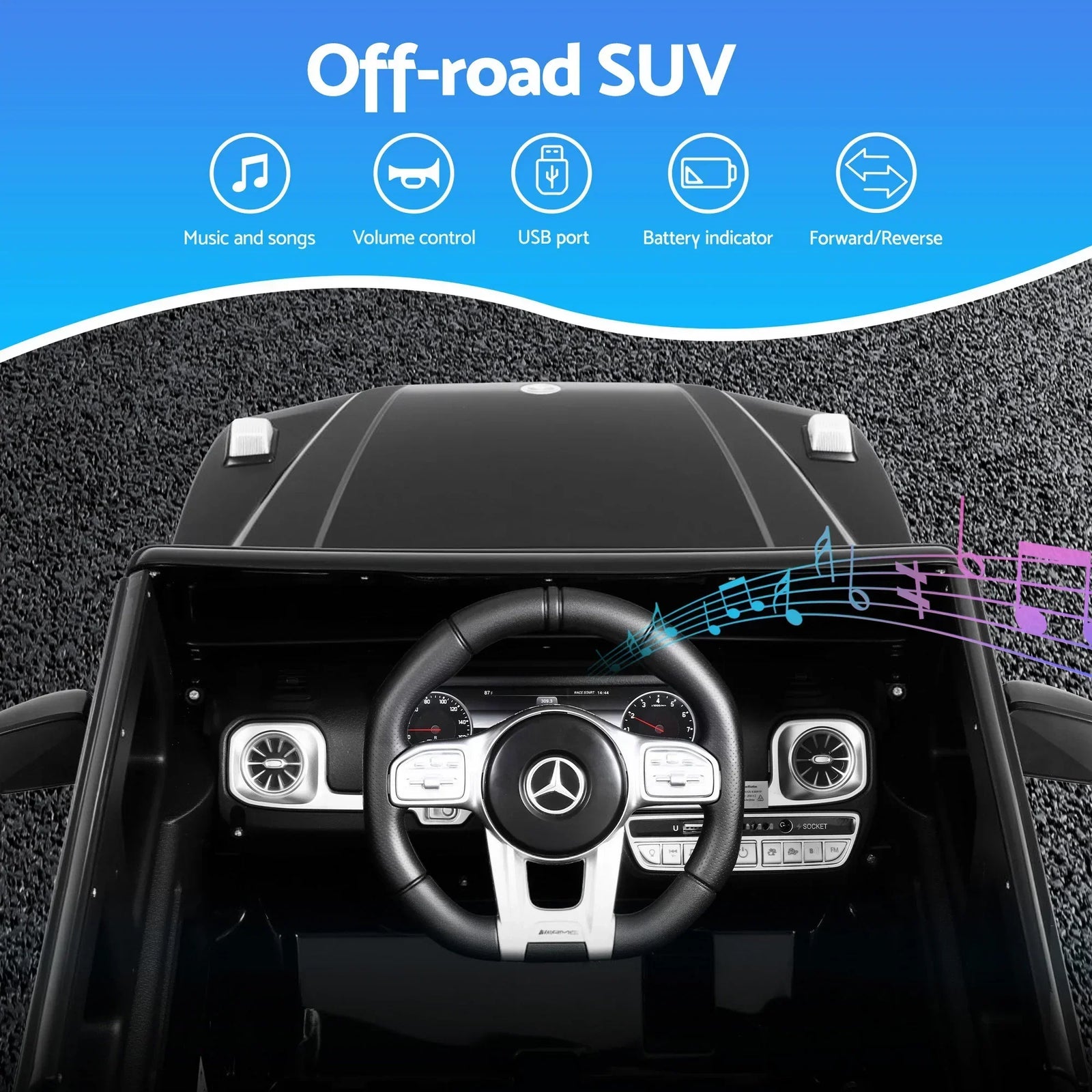 Kids Mercedes-Benz AMG G63 Ride On Car 12V Licensed Remote Black
