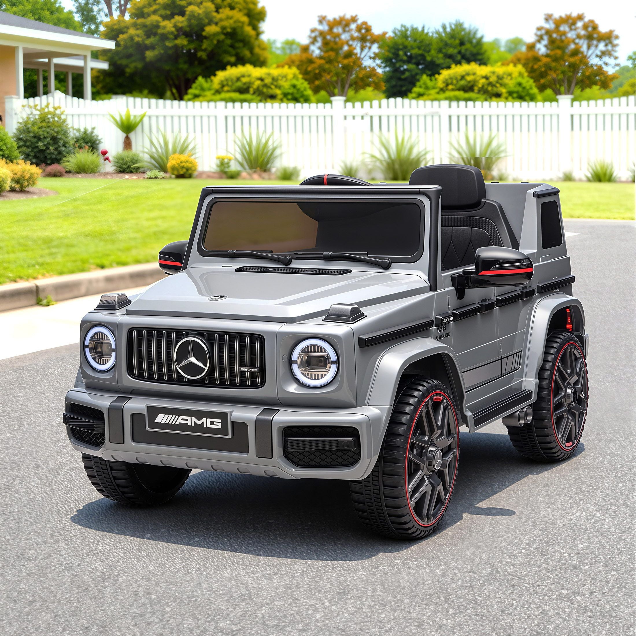 Kids Ride‑On Car – 12V Electric, Remote Control, Twin Motors, Grey