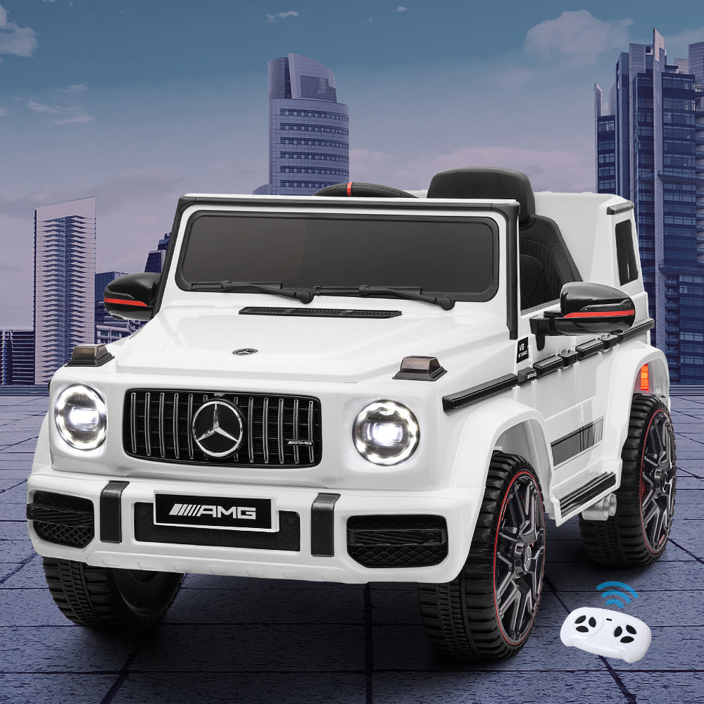 Kids Electric Ride On Car Mercedes-Benz Licensed AMG G63 Toy Cars Remote White