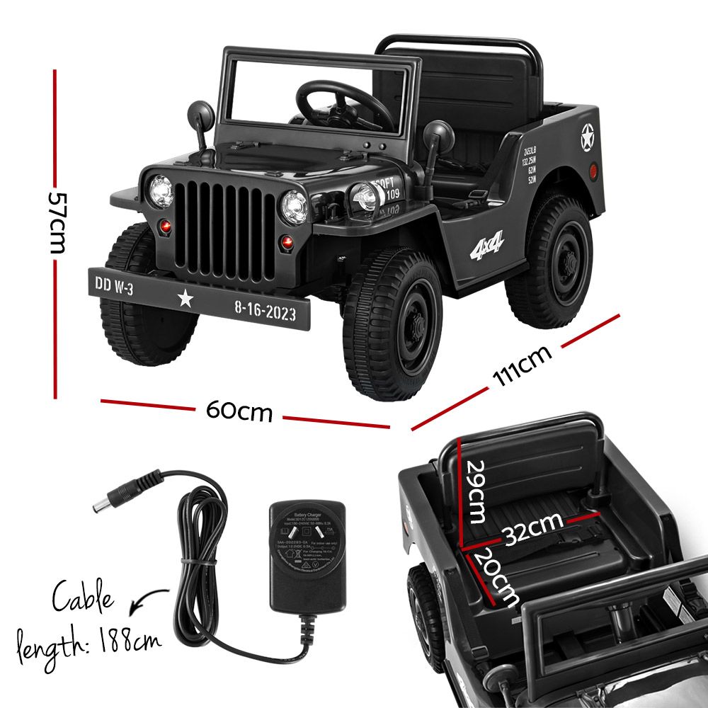 12V Kids Ride On Truck Electric Car with Remote Control Black