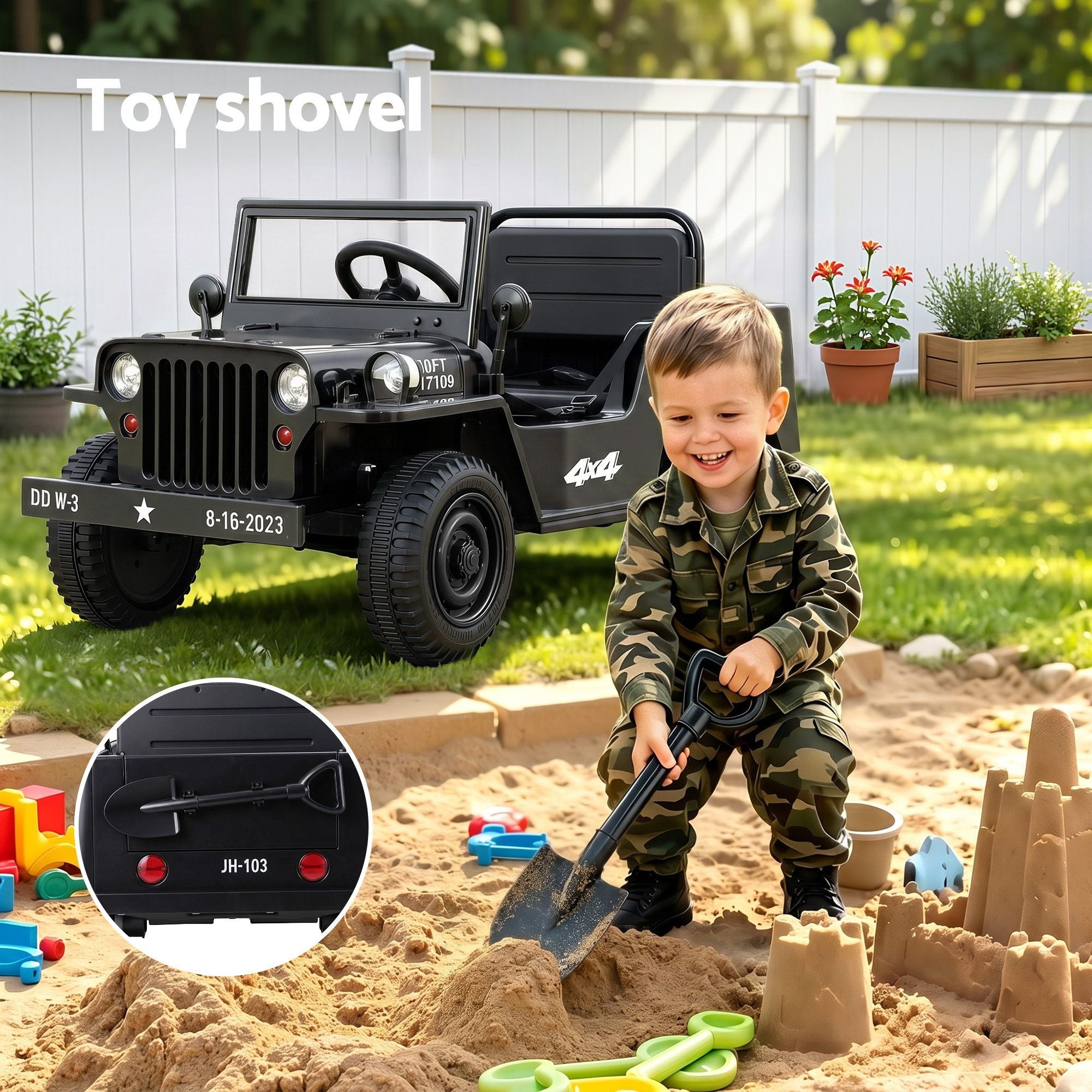 12V Kids Ride On Truck Electric Car with Remote Control Black
