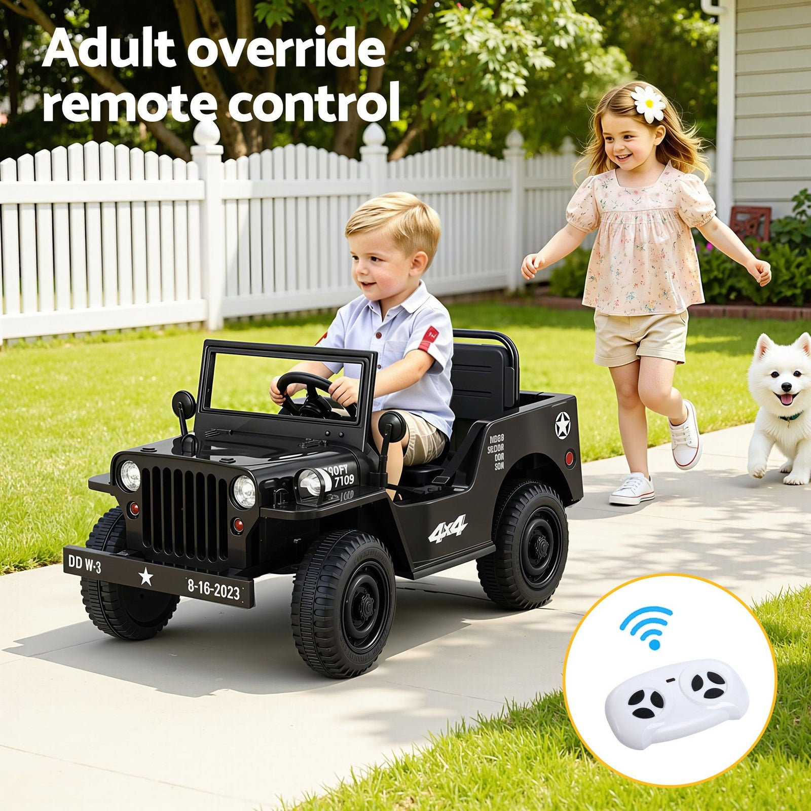 12V Kids Ride On Truck Electric Car with Remote Control Black