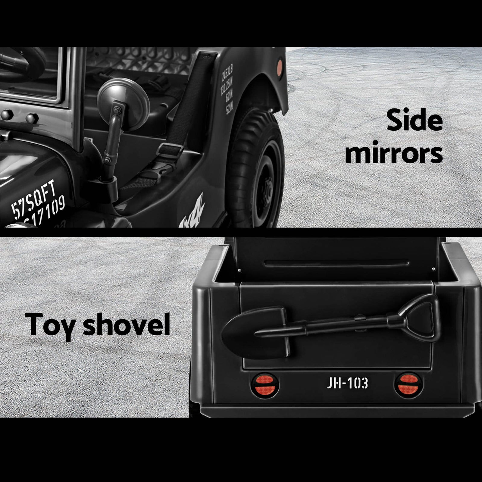12V Kids Ride On Truck Electric Car with Remote Control Black