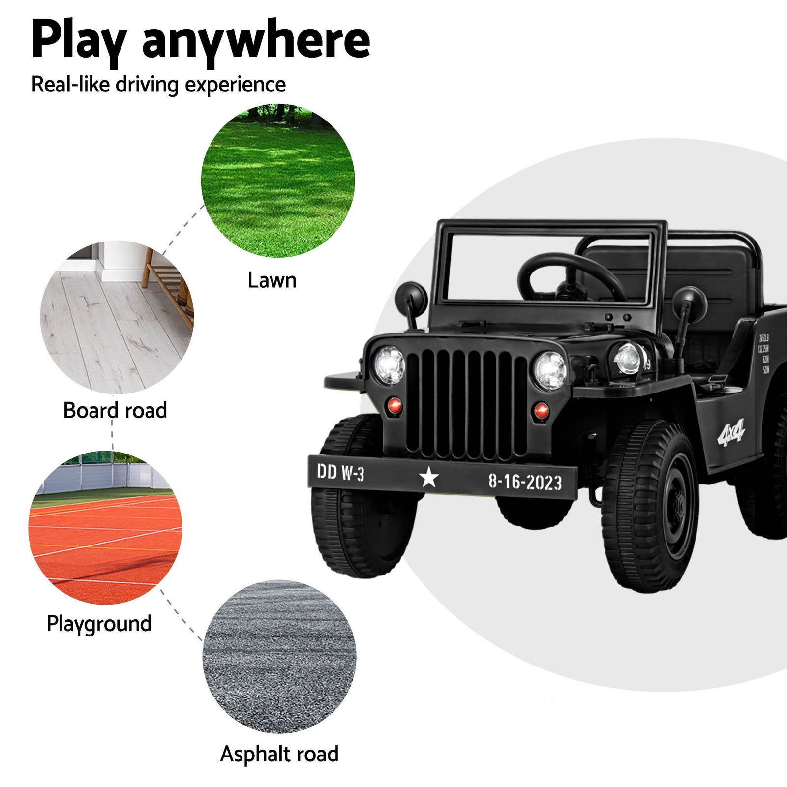 12V Kids Ride On Truck Electric Car with Remote Control Black