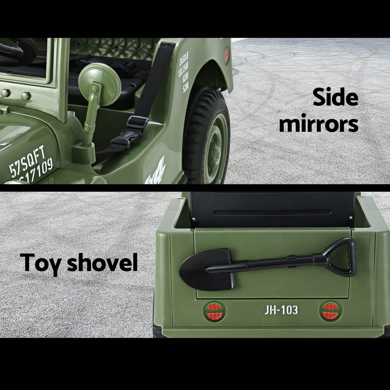 12V Kids Ride On Truck Electric Car Off Road Style with Remote Olive