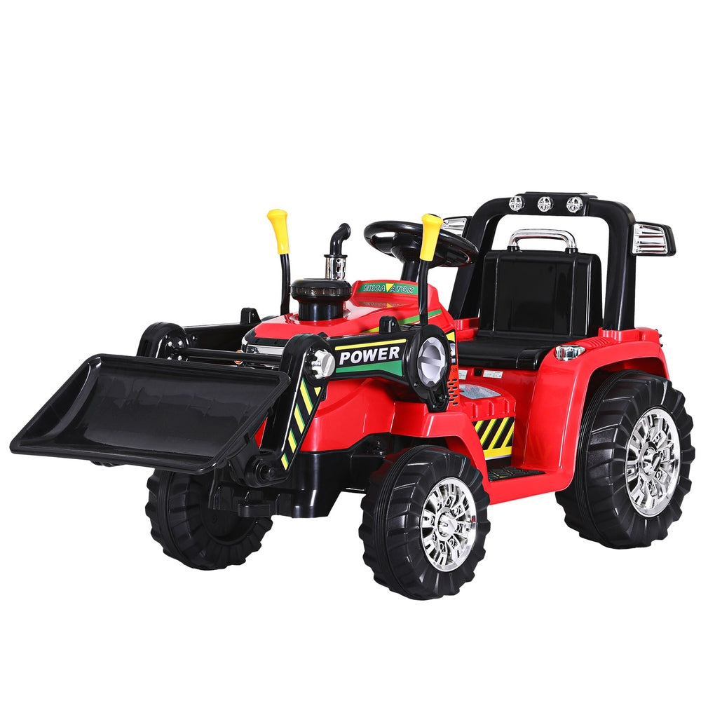 Rigo Kids Electric Ride On Car Bulldozer Digger Loader Remote 6V Red