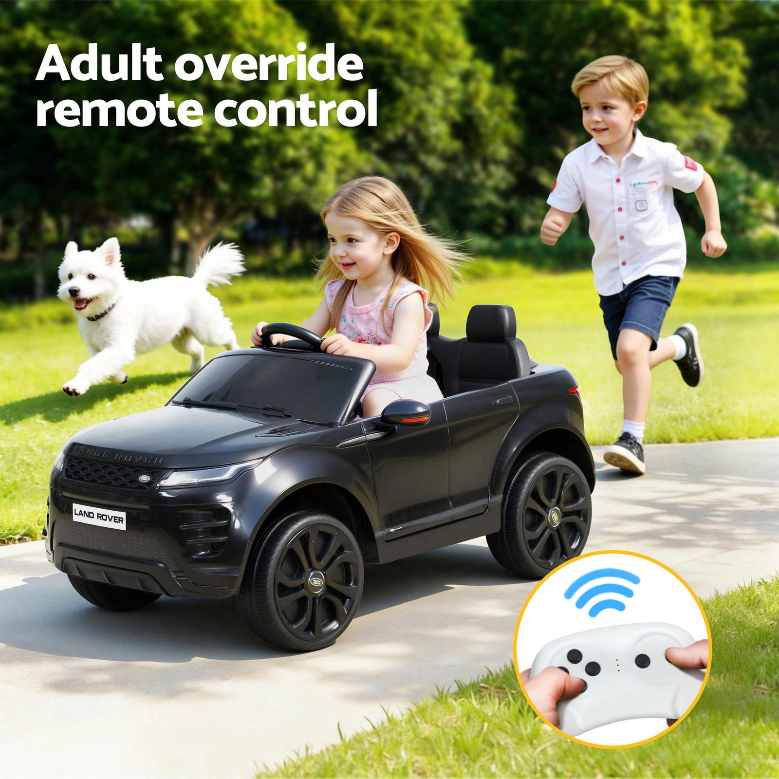 Licensed Land Rover Evoque Kids Ride On Car 12V Remote Control Black SUV Toy