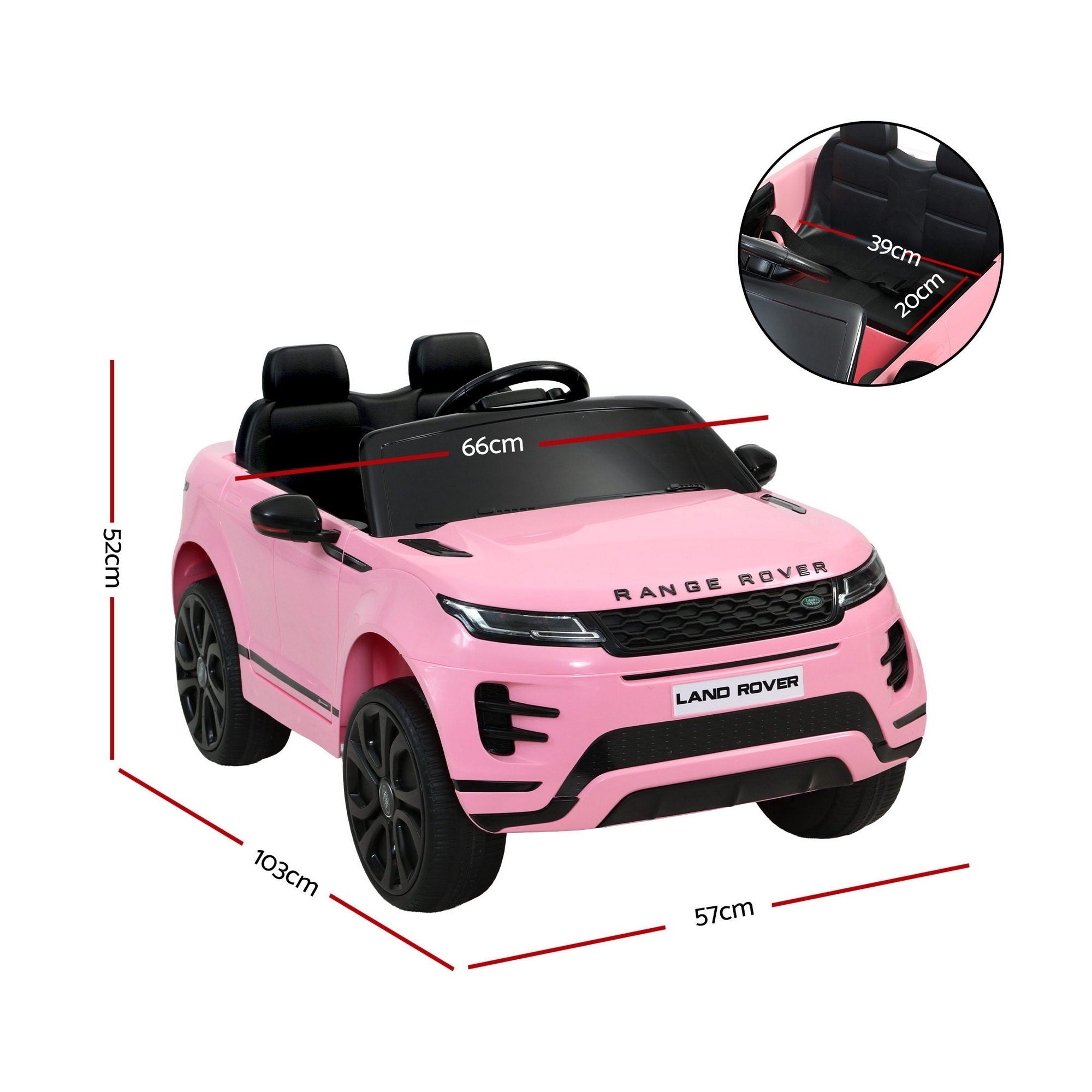 Licensed Land Rover Evoque Ride On Car Kids Electric 12V Remote Pink SUV