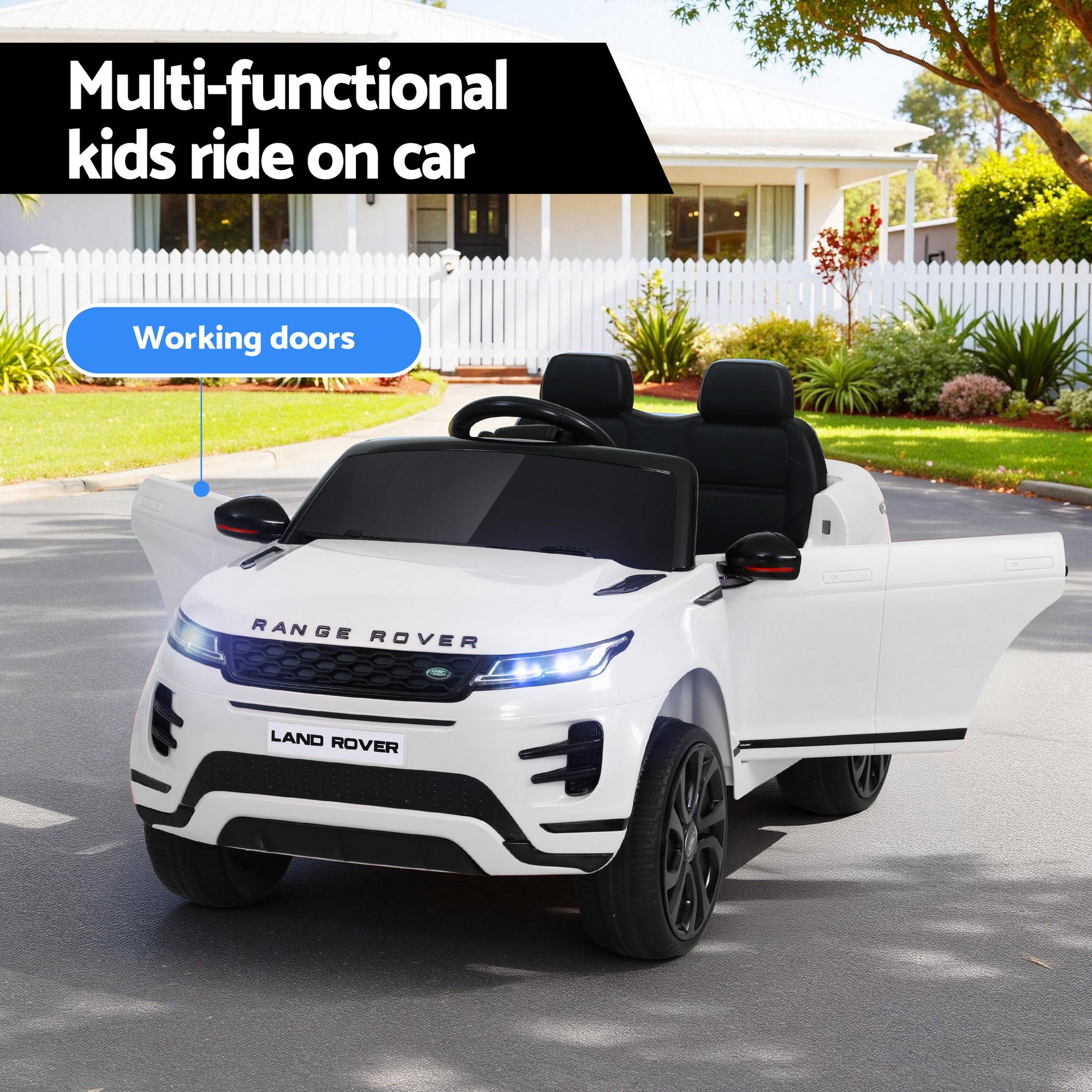 Licensed Land Rover Evoque Kids Ride On Car 12V Remote Control White SUV Toy