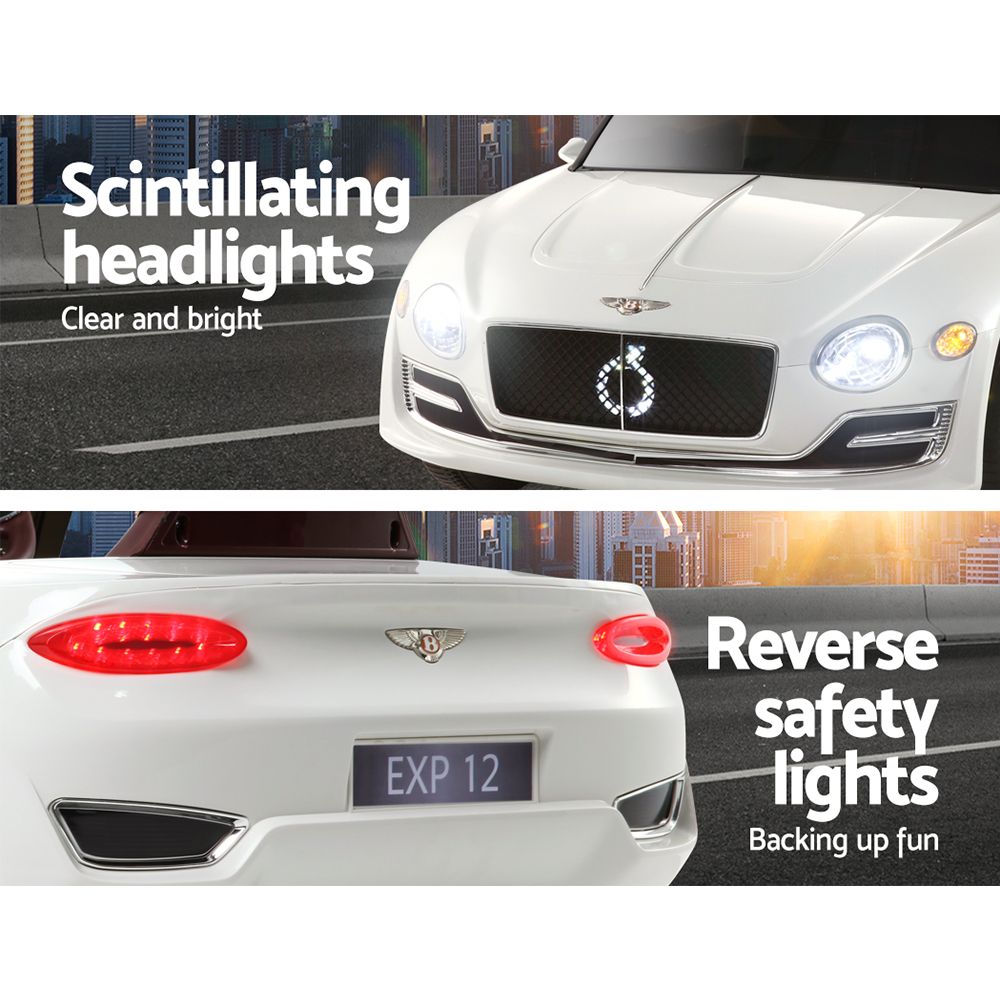 Kids Bentley EXP12 Ride On Car 12V Licensed Remote Control White