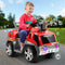 Kids Electric Ride On Fire Engine Truck 6V Firefighter Toy Car Red Set