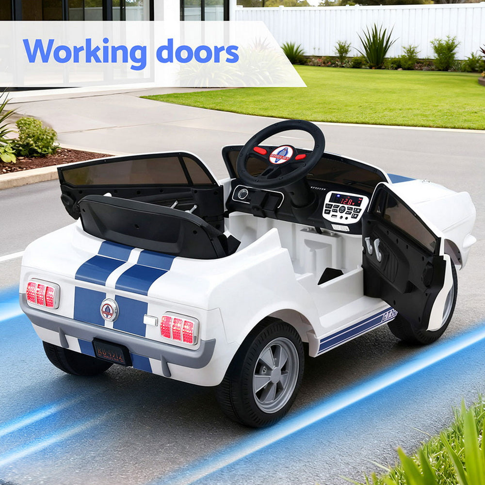 Kids Electric Ride On Car Licensed GT350 Outdoor Toys Cars Music Remote White